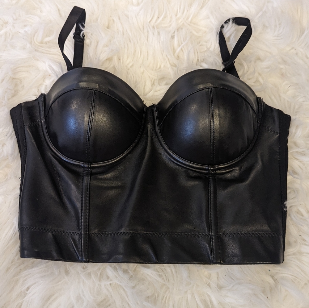 Leather corset top